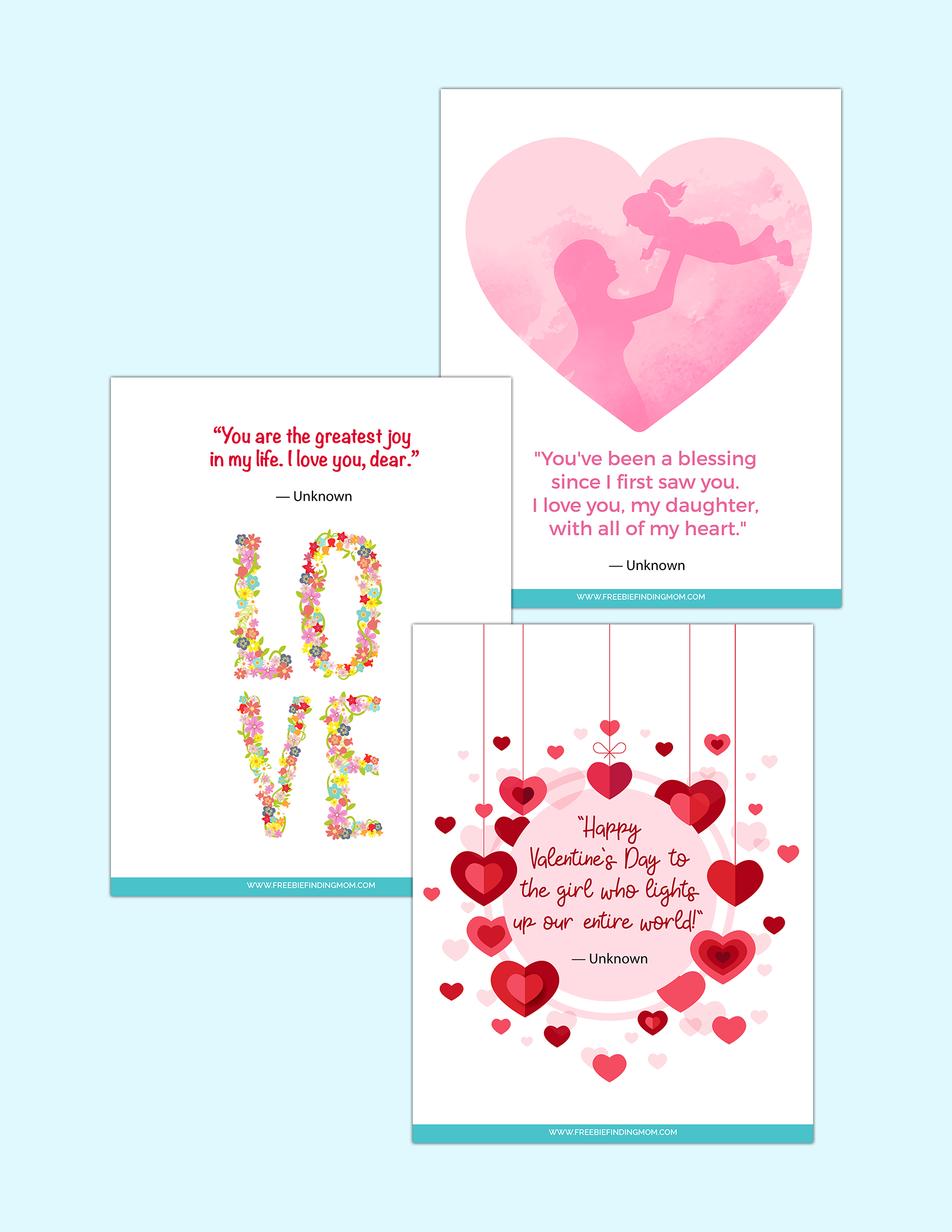 free printable short valentine quotes for daughter from mom